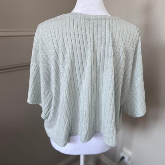 ASOS Design Light Sage Green Ribbed Oversized Tee Size 14 - Picture 5 of 7